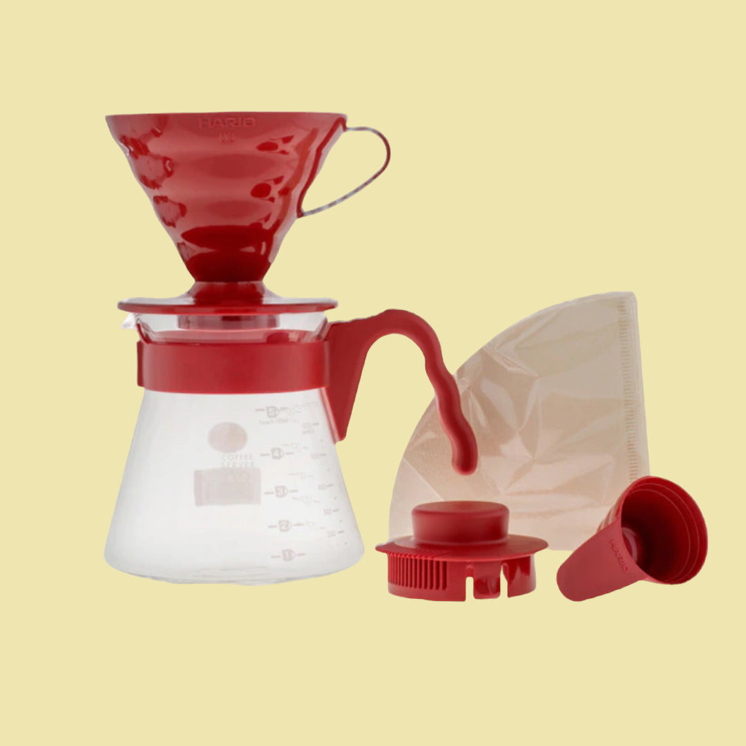 Kit Hario V60 02 Rojo Plástico