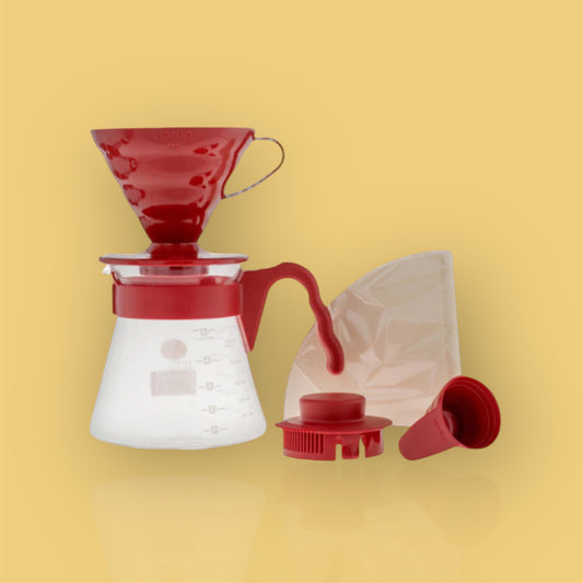 Kit Hario V60 02 Rojo Plástico